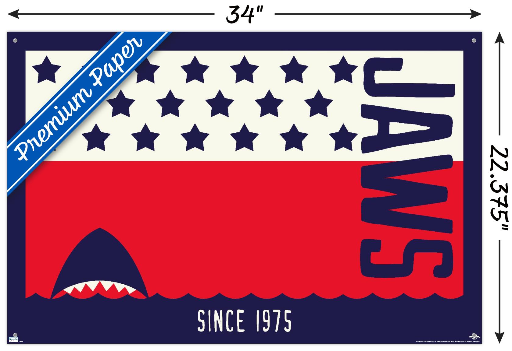 Jaws - Stars and Stripes Wall Poster with Pushpins, 22.375" x 34"