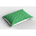 thumbnail image 2 of Ambesonne Autumn Pillow Sham 2 Pack, Seasonal Fall of the Leaf, 36"x20", Sea Green and Mustard, 2 of 3