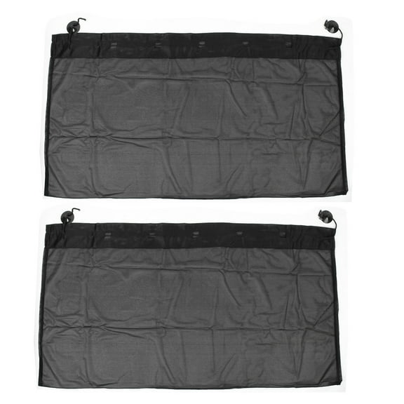 REGALWOVEN  2 Pcs 40"x20" Car Side Window Curtain Sun Shade Suction Cup Mounting Black