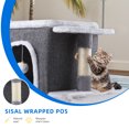 thumbnail image 5 of Dextrus Cat Cube Condo for Kitten, Indoor Cat House with Hanging Ball, Sisal Post, Cat Cave Bed Playhouse,Gray, 5 of 9