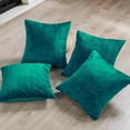thumbnail image 3 of Home Soft Things Pleated Velvet 4 Piece Throw Pillow Cover Set - Sapphire - 20" x 20", 3 of 6