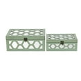 thumbnail image 4 of Set of 2 Blue Wooden Boxes with Overlayed Mirror Panels, 4 of 5