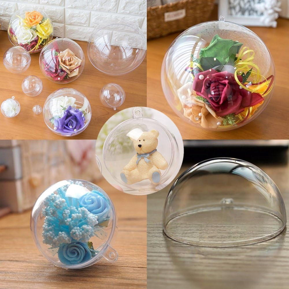 10 piece set of transparent plastic filled Christmas DIY craft ball accessories (100mm)
