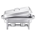 thumbnail image 3 of VEVOR Chafing Dish Buffet Set, 8 Qt 6 Pack, Stainless Steel Chafer with 6 Full Size Pans, Rectangle Catering Warmer Server with Lid Water Pan Stand Fuel Holder, for Weddings Parties Banquets, Silver, 3 of 10
