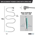 thumbnail image 6 of Iron Forge Cable Flat Plug 12 Gauge Power Cord Replacement - 15ft,15 Amp Gray Heavy Duty, 12/3 SJT 3 Prong Cable for Appliances & Power Tools, 6 of 8