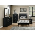 thumbnail image 2 of Pemberly Row Traditional Wood and Faux Leather Twin Bed in Black, 2 of 6
