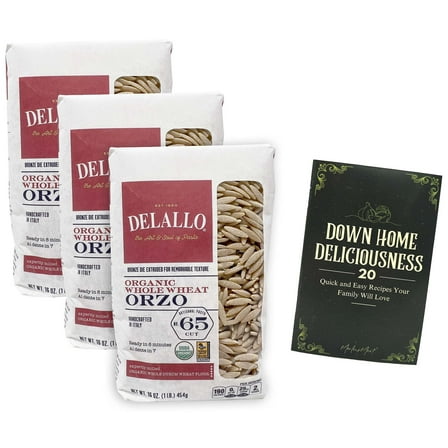 DeLallo Organic Whole Wheat Italian Pasta | Orzo No. 65 | 3 Count   MerlinsMart Zine