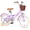 Purple, variant on ACEGER 20 Inch Girls Bike with Basket and Kickstand for Ages 7-13, Pink