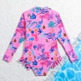 thumbnail image 4 of Tiijoy Toddler Girls Cute Ruffled Long Sleeve Rash Guard One-Piece Swimsuit with UPF50+, 4 of 4