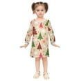 thumbnail image 2 of Girls' long-sleeved dress Snowflake Christmas Tree Girls' A-line dress with ribbed cuffs Soft and comfortable, 2 of 6