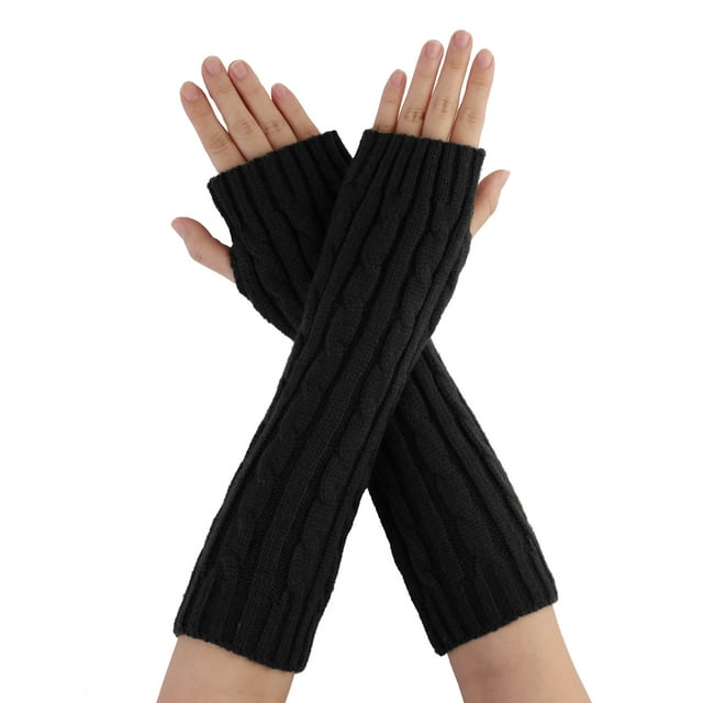 INSPIRE CHIC Gants Longs Extensibles Épais pour Hommes avec Ourlet Côtelé Texturé