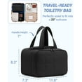 thumbnail image 4 of Travel Toiletry Bag, Puffy Wide-open Quilted Makeup Bag for Women,Lightweight Cosmetic Travel Bag Organizer with Handle for Traveling, Accessories, Essentials Toiletries Black, 4 of 14
