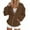 Brown, variant on Bibifish Womens Hoodies Contrast Trim Full Zip Up Drawstring Hoodies Side Pocket Oversized Fit Casual Picnics Mall Trips Sleek Trendy Hoodies