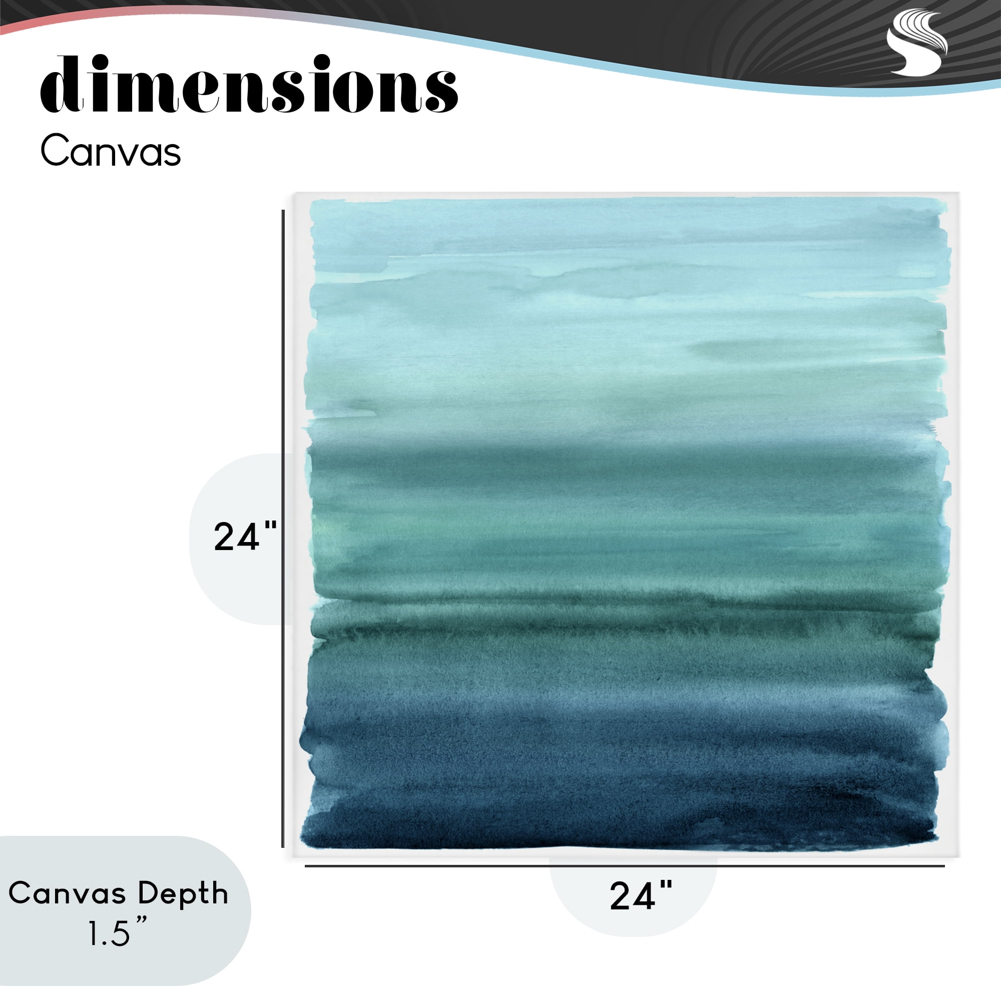 Stupell Industries Aqua Ombre Gradient Canvas Wall Art, design by Allie Corbin