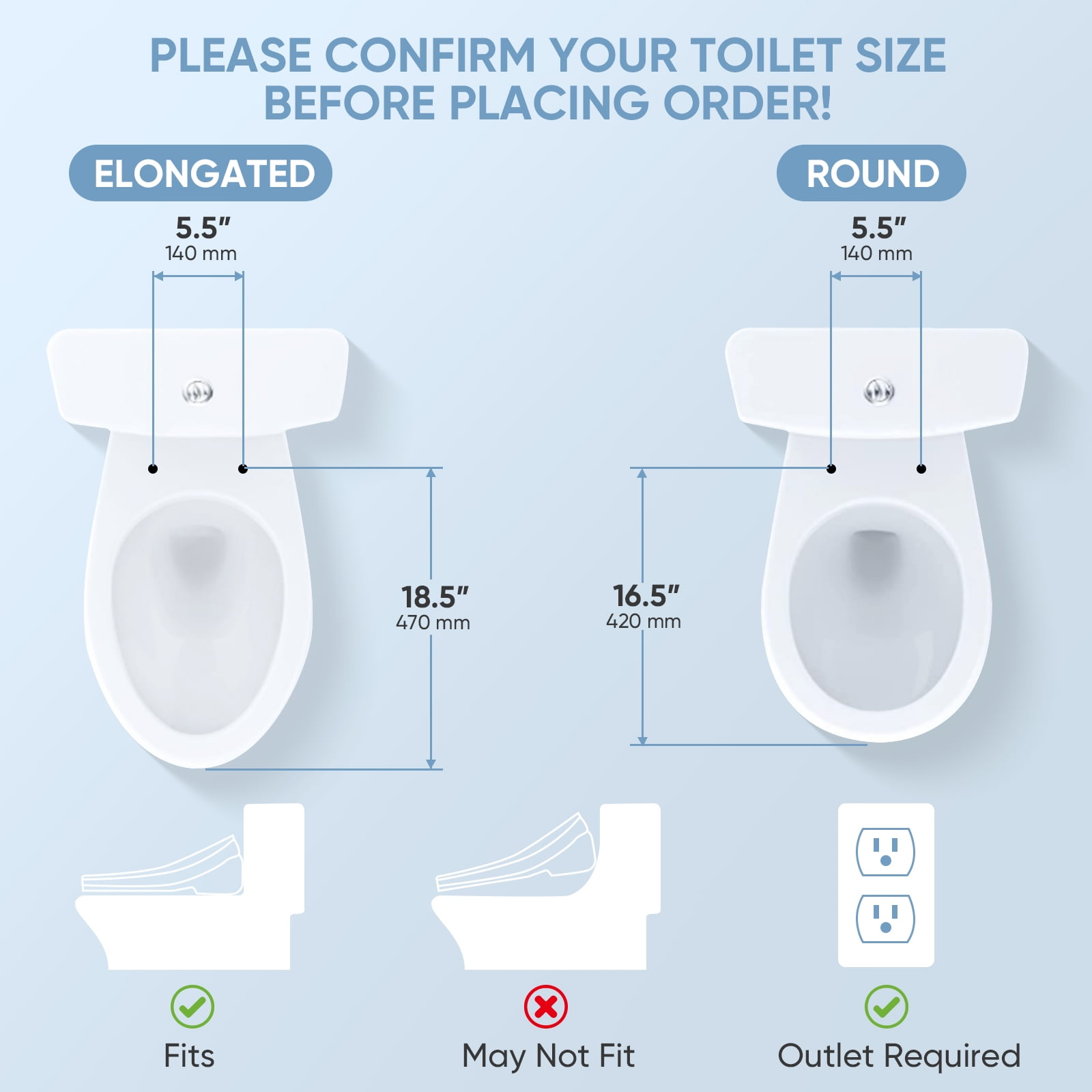 LEIVI Electric Bidet Toilet Seat with Wireless Remote and Side Panel, Multiple Spray Modes, Adjustable Heated Seat, Warm Water and Air Dryer, Auto LED Nightlight, Elongated