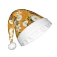 thumbnail image 2 of Cauagu White Floral and Butterflies for Adult Christmas Hat,1-Pack Xmas Holiday Hat Santa Hat for Women & Men Festive Headwear Accessories Fit for Christmas/New Year/Party, 2 of 6