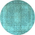 thumbnail image 1 of Ahgly Company Indoor Round Persian Light Blue Traditional Area Rugs, 8' Round, 1 of 4