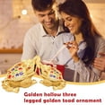 thumbnail image 3 of Lucky Toad Ornament, Golden Toad Ornament Brass Frog Statue Three Legged Wealth Toad Feng Shui Sculpture Office Decorat, 3 of 9