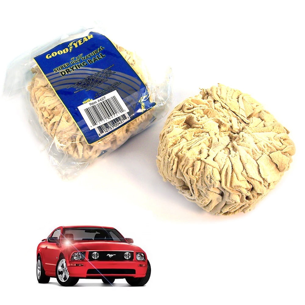 2 Pack Good Year  Drying Chamois Ball Super Dry Natural Window Cleaning Defog