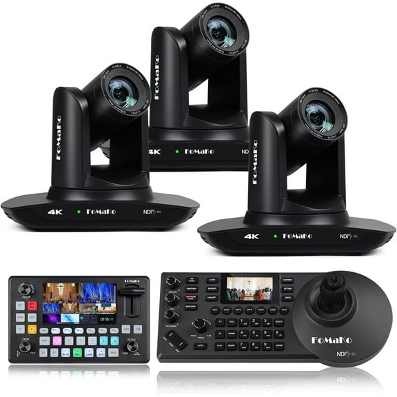 FoMaKo 4K 20X PTZ Camera HDMI, AI Auto-Tracking Gen 3, 20X Optical Zoom, or News Anchor Studio and Theater LiveStreaming,NDI 6 & NDI HX3 Certified(K20UHX3 KC601 KC608 Pro)
