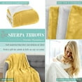 thumbnail image 4 of Elegant Comfort Reversible and Ultra-Plush Flannel Fleece Sherpa Throw- Lightweight Soft and Cozy- All Season Decorative Throw, Perfect for Lounging, 50 x 60 inches, Yellow, 4 of 6
