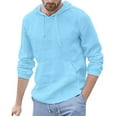 thumbnail image 2 of Utoimkio Men's Solid Baggy Hoodies Pullover Sweatshirts for Men Long Sleeve Crewneck Sweatshirts Casual Loose Cotton Pullover Blouse Tops for Men with Pockets, 2 of 9