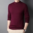 thumbnail image 3 of Bcfgryg Male Turtleneck Sweater Slim Fit Velvet Sweater For Men Long Sleeve Pullover Sweater Stretch Casual Thermal Sweater Long Cardigan Men Red XXXL, 3 of 4
