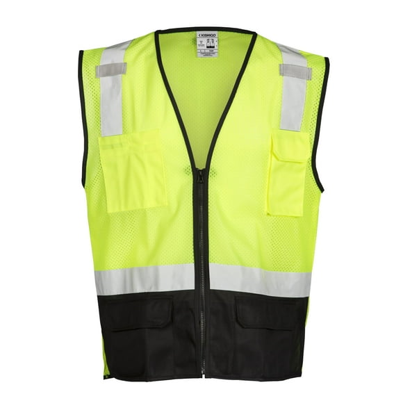 Kishigo 1509 Gilet Ultra-Fraîchissant en Polyester Noir, s'Adapte aux Grands et Très Grands, Noir Lime