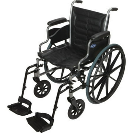 Invacare - Tracer IV - Manual Wheelchair - Desk-Length Armrest with Swing-Away Footrest - 24" x 18" Seat - Silver Vein