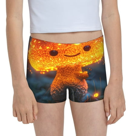 Pofeuu Glowing Mushroom In Forest Print Soft Cotton Girls Boyshort panties Toddler Underwear-Medium