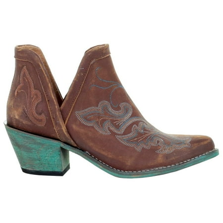

Circle G by Corral Womens Tooled-Inlay Pointed Toe Casual Boots Ankle Mid Heel 2-3