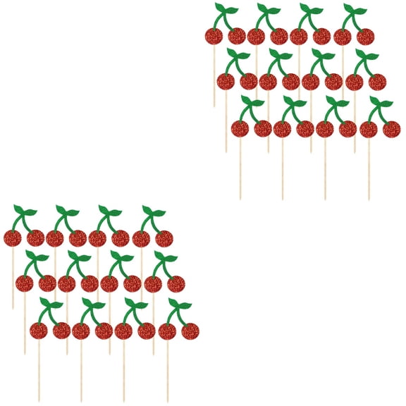 YOSADIER Cherry Cake Toppers in Assorted Colors for Birthday Cakes, Party Decorations, and Celebration Cake Accessories