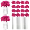 thumbnail image 1 of Uxcell 40 Paquete de Flores de Hortensia de Seda para Decoración del Hogar Rojo Rosa, 1 of 7