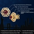 thumbnail image 2 of Gem Stone King 18K Yellow Gold Plated Silver Stud Earrings with Jackets Rhodolite Garnet and Moissanite (2.72 Cttw), 2 of 6