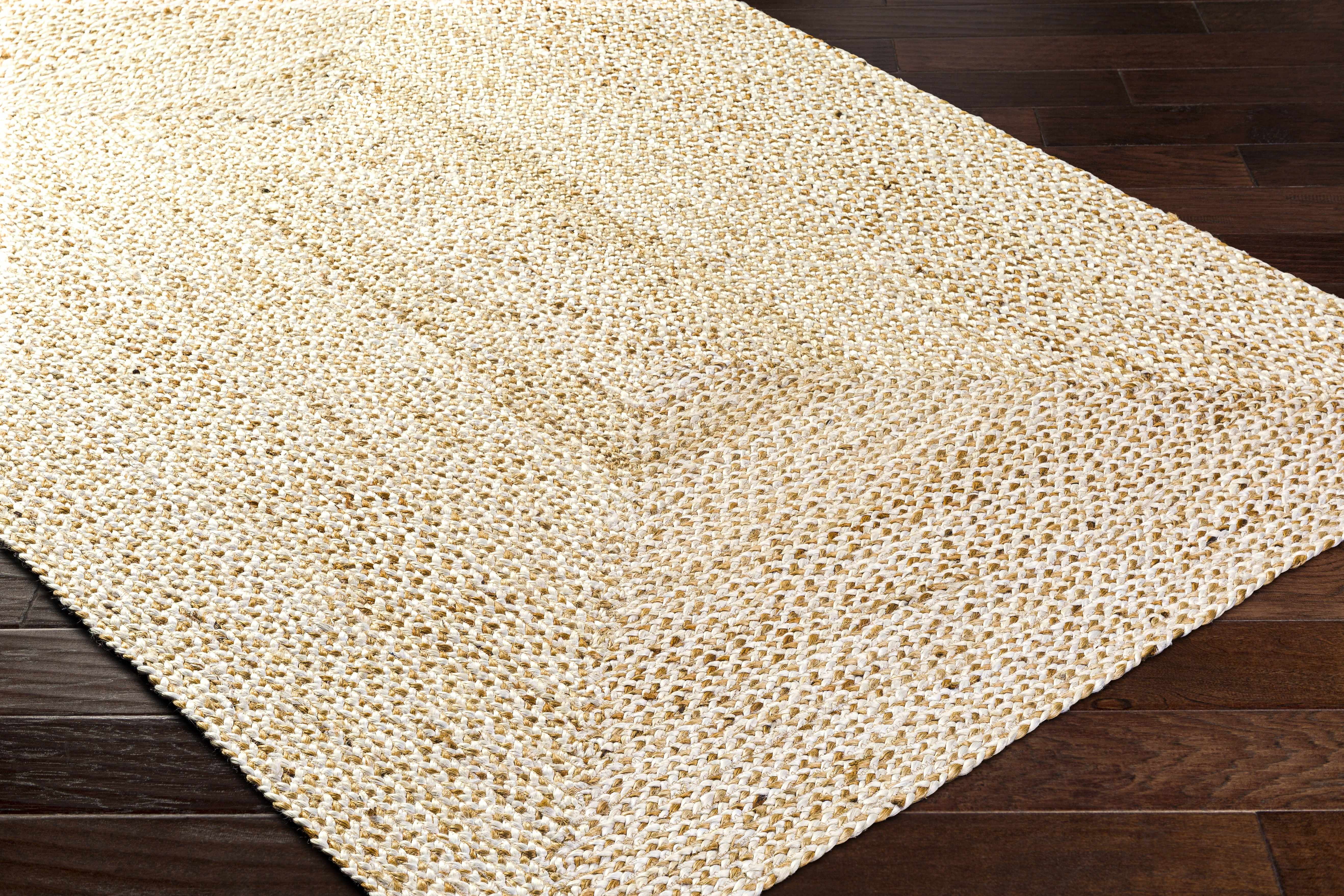 Hauteloom Elkie Jute Living Room, Bedroom Area Rug - Farmhouse - Bone - 9' x 12'