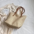 thumbnail image 3 of Large Casual Rope-woven Tote Bag for Women, Spacious Beach and Travel Carryall with Adjustable Shoulder Strap, Ideal for Daily Commute and Weekend Getaways, 3 of 5