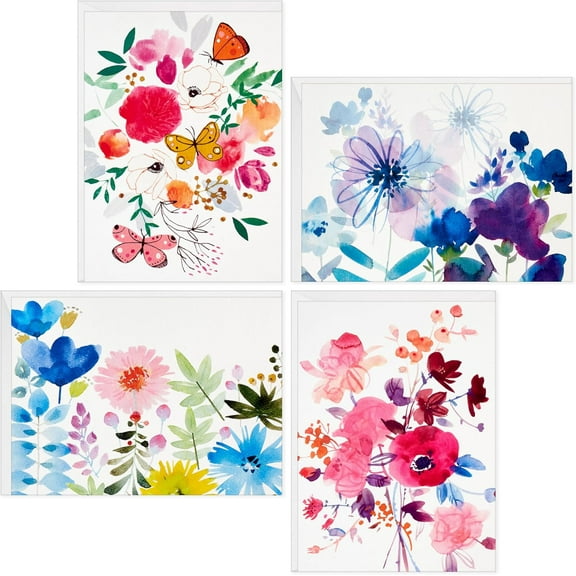 Blank Cards Assortment, Painted Flowers (48 Cards with Envelopes)