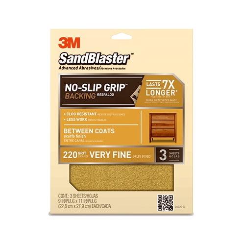 3M COMPANY 20220G 3PK 9x11 220Grit Sandpaper