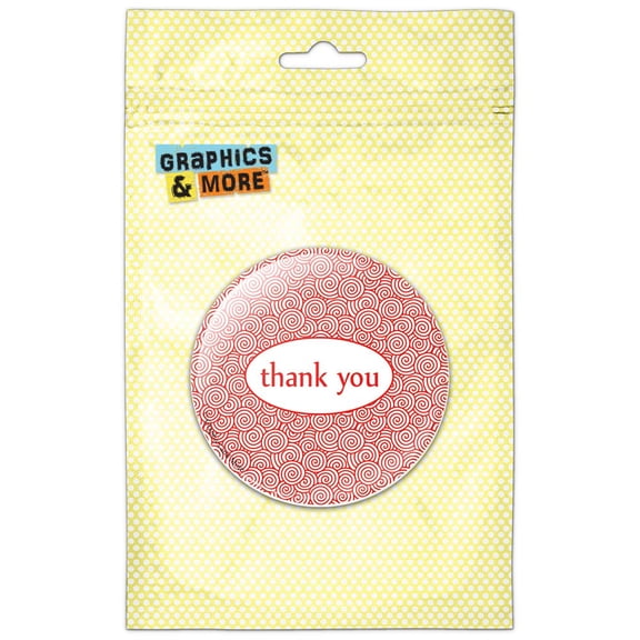 Thank You Swirls Red Refrigerator Button Magnet