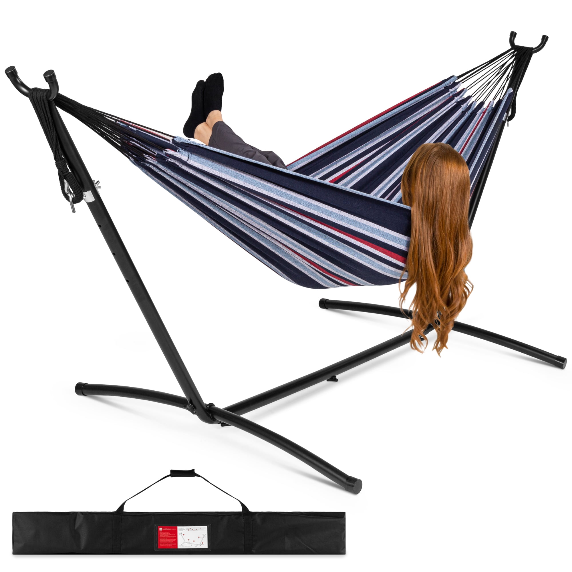 Double hammock Swing Carrying Bag Included 2 Person Brazilian Style Hammock for Garden Indoor and Outdoor Vanfree Camping Hammock Portable for Travel Vacation 