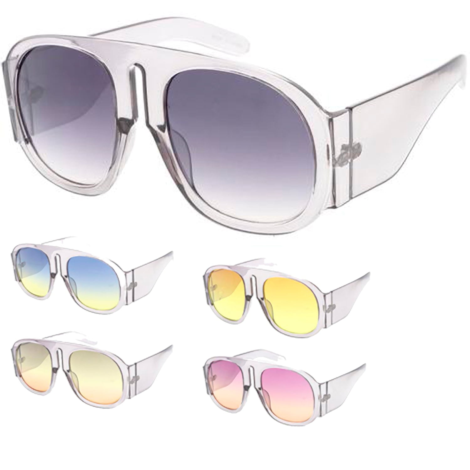 MLC Eyewear Bulky Frame Aviator 80s Retro Fashion Sunglasses