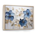 thumbnail image 2 of Designart "Ornate Blue And Gold Violets III" Violets Floater Framed Canvas Wall Art, 2 of 5