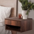 thumbnail image 2 of JONATHAN Y Ettore 15.71" Mid-Century Modern Floating Wall Mounted Nightstand with Soft-Close Drawer and Cable Hole, Dark Brown, 2 of 7