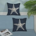 thumbnail image 5 of Navy Blue Coastal Pillow Covers 20x20 Inch 2 Pcs Summer Sea Starfish Decor Throw Pillows Nautical Beach Ocean Themed Outdoor Holiday Decoration Pillowcase Linen Cushion Cover for Couch Sofa, 5 of 6
