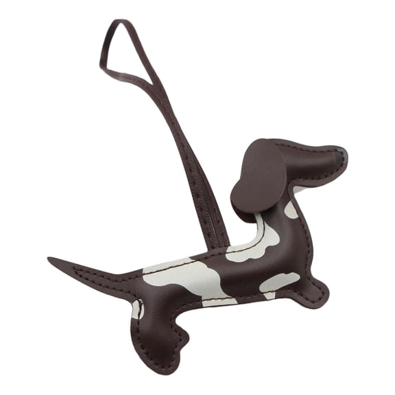 Perfect Gift Double Sided 3D Dachshund PU Leather Keychain Charm for Pet Lovers to Personalize Keys and Bags