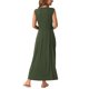 thumbnail image 3 of Vestidos sin mangas para mujer Seta T, con botones, corte acampanado, estilo casual, largos, conjuntos de verano, talla XL, verde ejército, 3 of 6