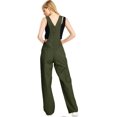 thumbnail image 2 of Revolt Women's Juniors 90s Baggy Straight Leg Twill Overalls (Olive, Large), 2 of 2