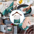 thumbnail image 3 of Aqua White Marble Kitchen Towels Set of 3, Water Absorbent Dish Towel, Nature Marble Crack Yellow Lines Art Decorative Hand Towels - Quick Drying Cloth for Cooking Baking, 18x28 Inch, 3 of 8