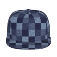 thumbnail image 2 of Gaeub Blue Gingham Buffalo Check Flat Bill Snapback Hats Baseball Caps with Adjustable for Running Workouts and Outdoor Activities, 2 of 9