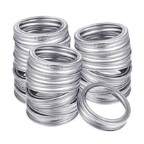 24 Count Mason Jar Replacement Bands, 70mm Regular Mouth Metal Rings, Durable Tinplate Canning Screw Bands, Compatible with Most Jars, Silver